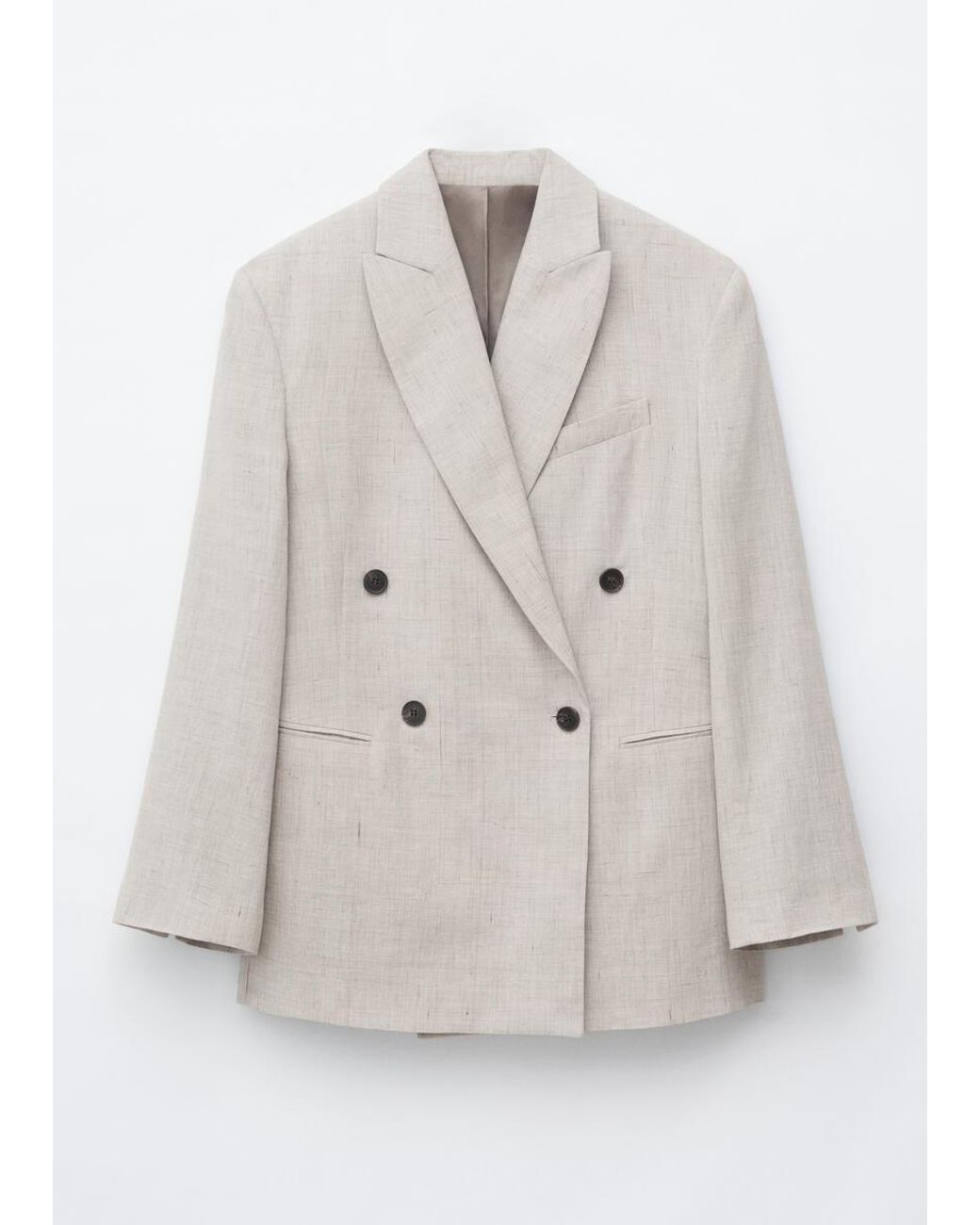 & Other Stories White Relaxed Cotton-Linen Blazer