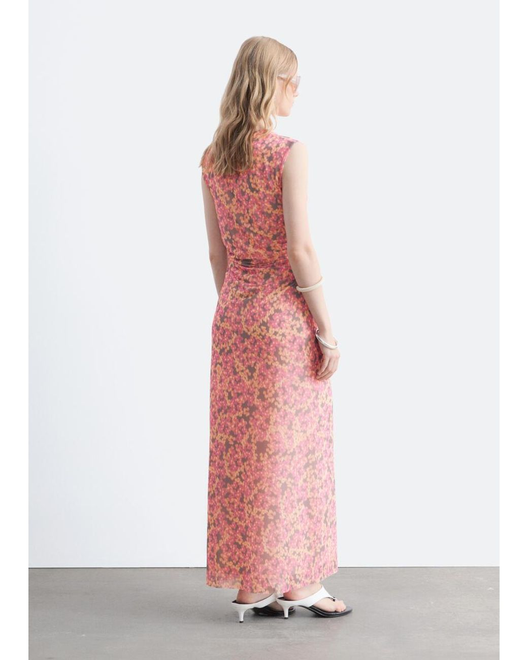 & Other Stories White Sleeveless Draped Dress