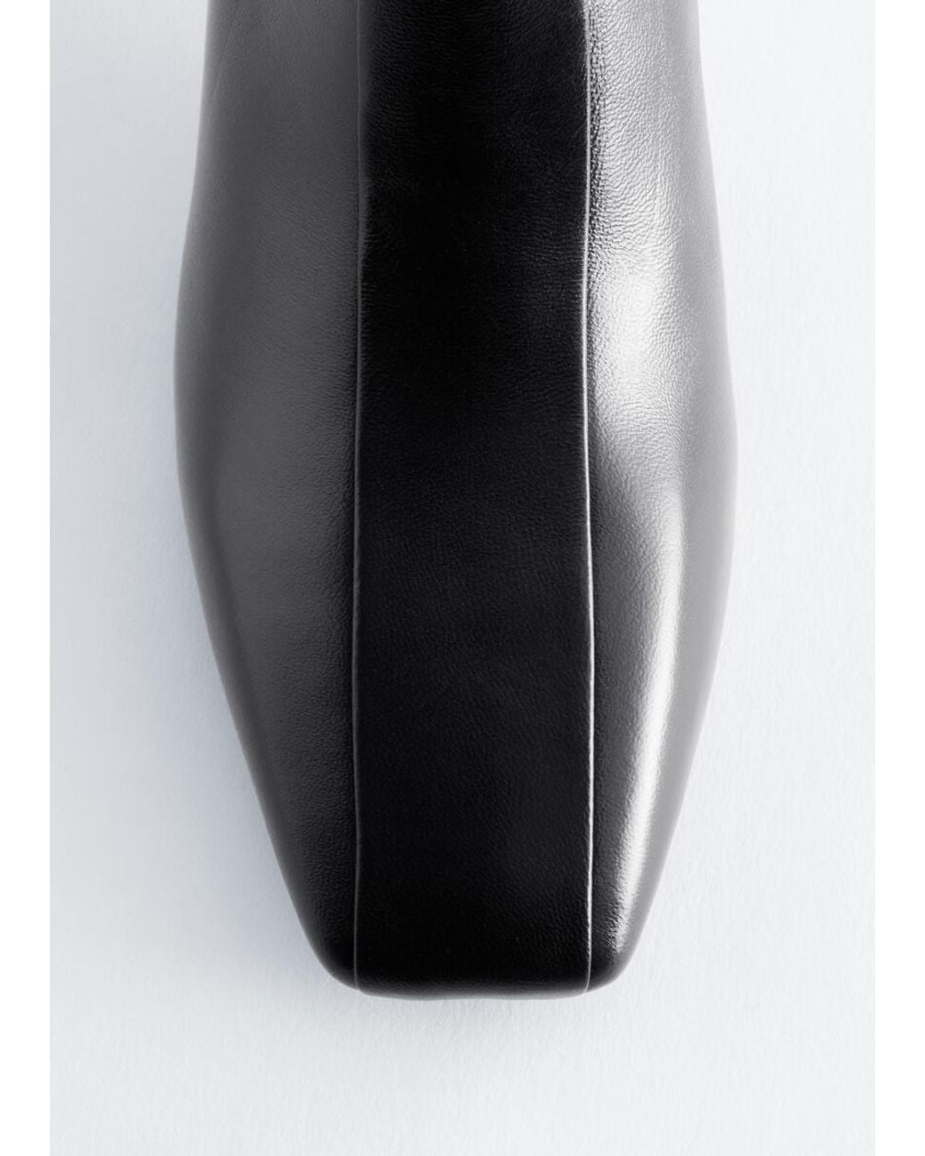 & Other Stories Black Kitten Heel Leather Ankle Boots