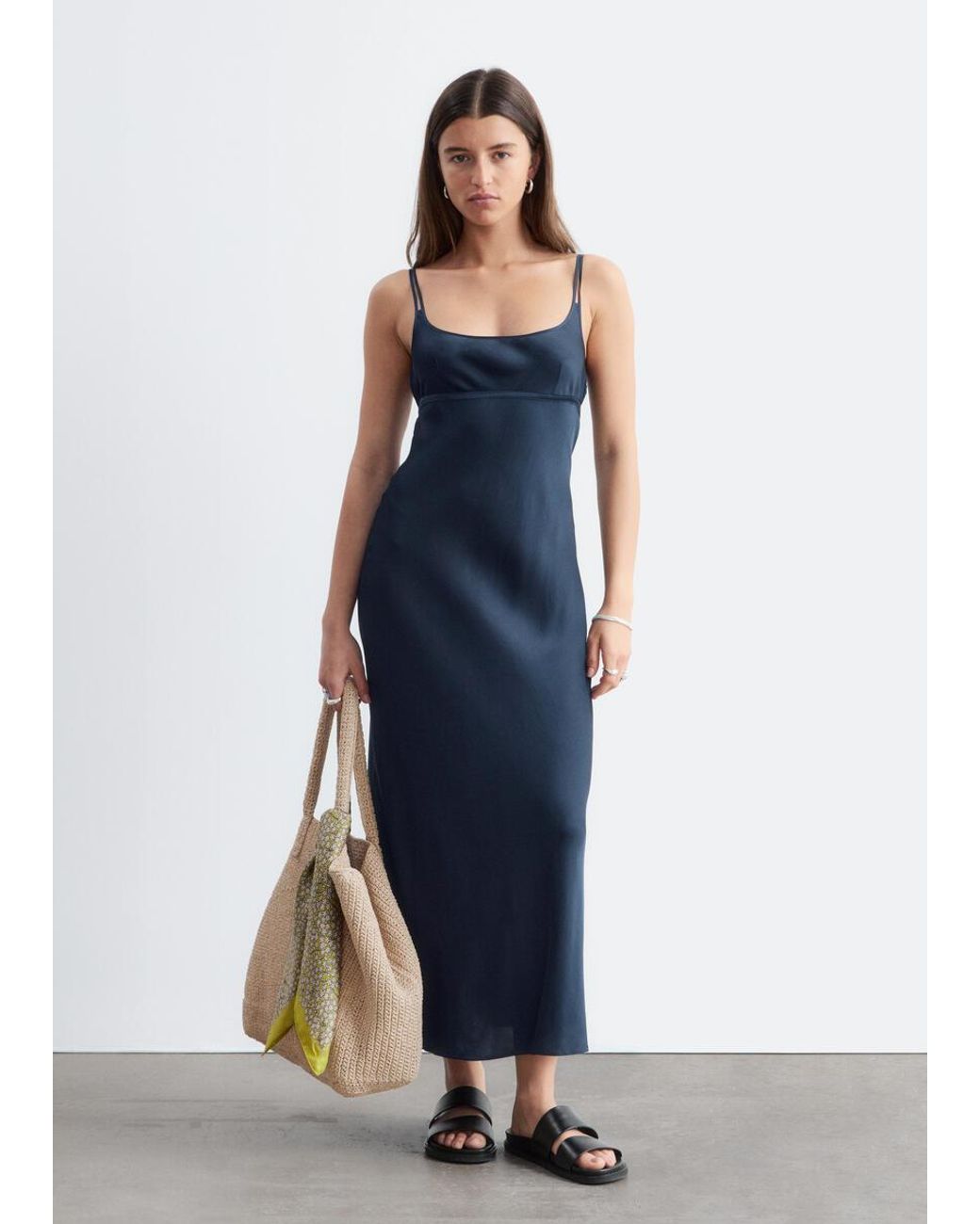 & Other Stories Blue Leather Sandals