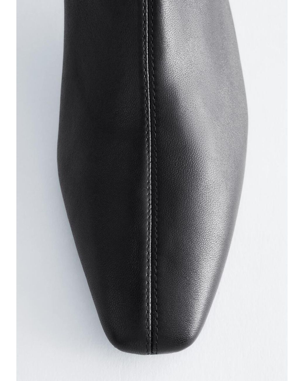 & Other Stories Gray Stretch Leather Ankle Boots