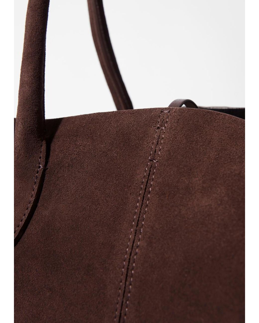 & Other Stories Brown Split Suede Tote Bag
