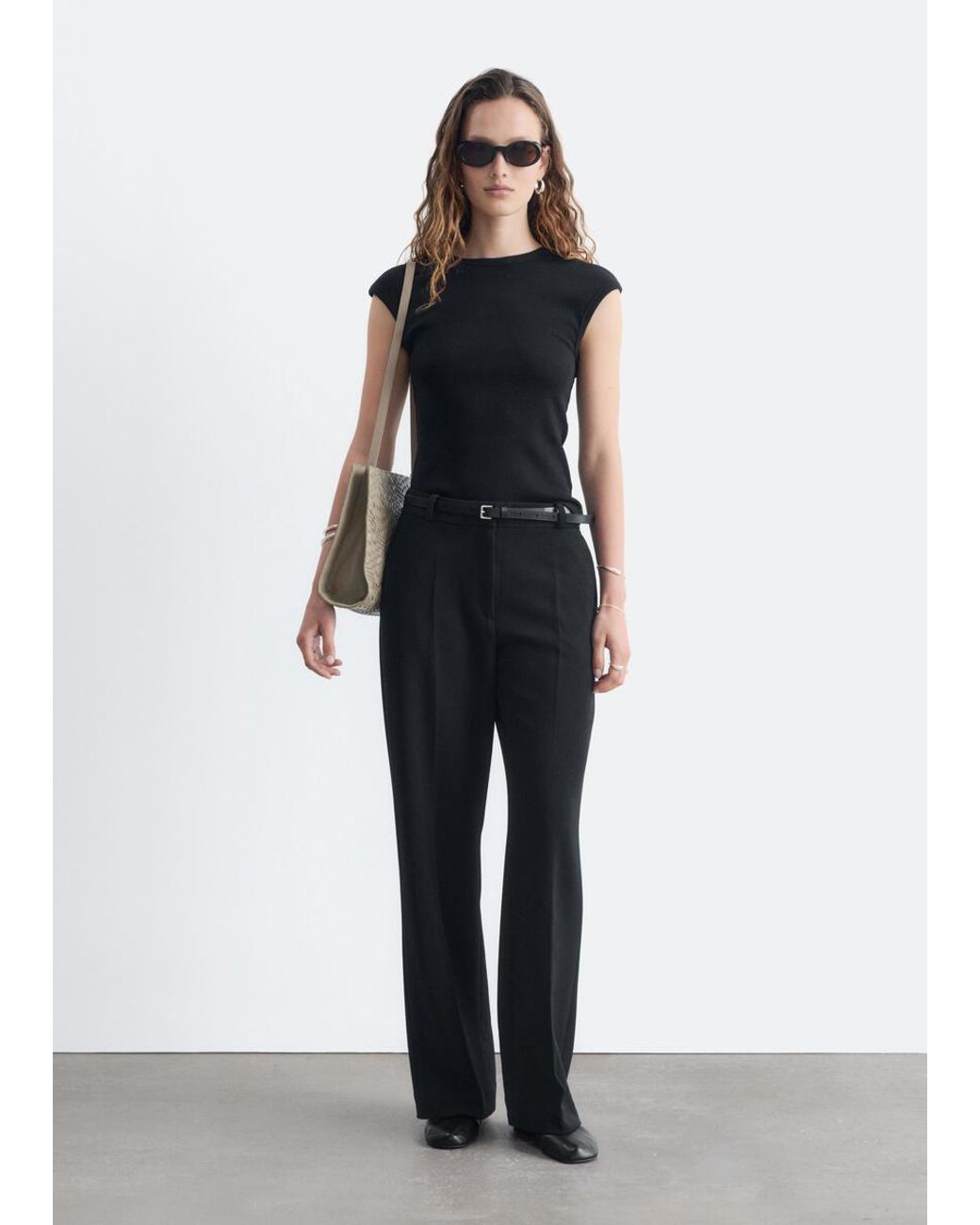 & Other Stories White Tailored Press Crease Trousers