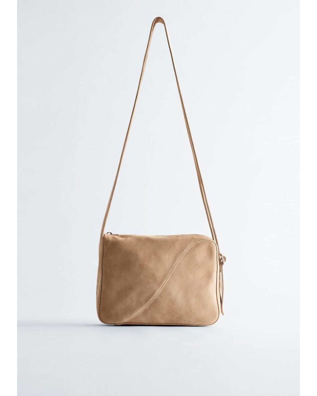 & Other Stories White Split Suede Shoulder Bag