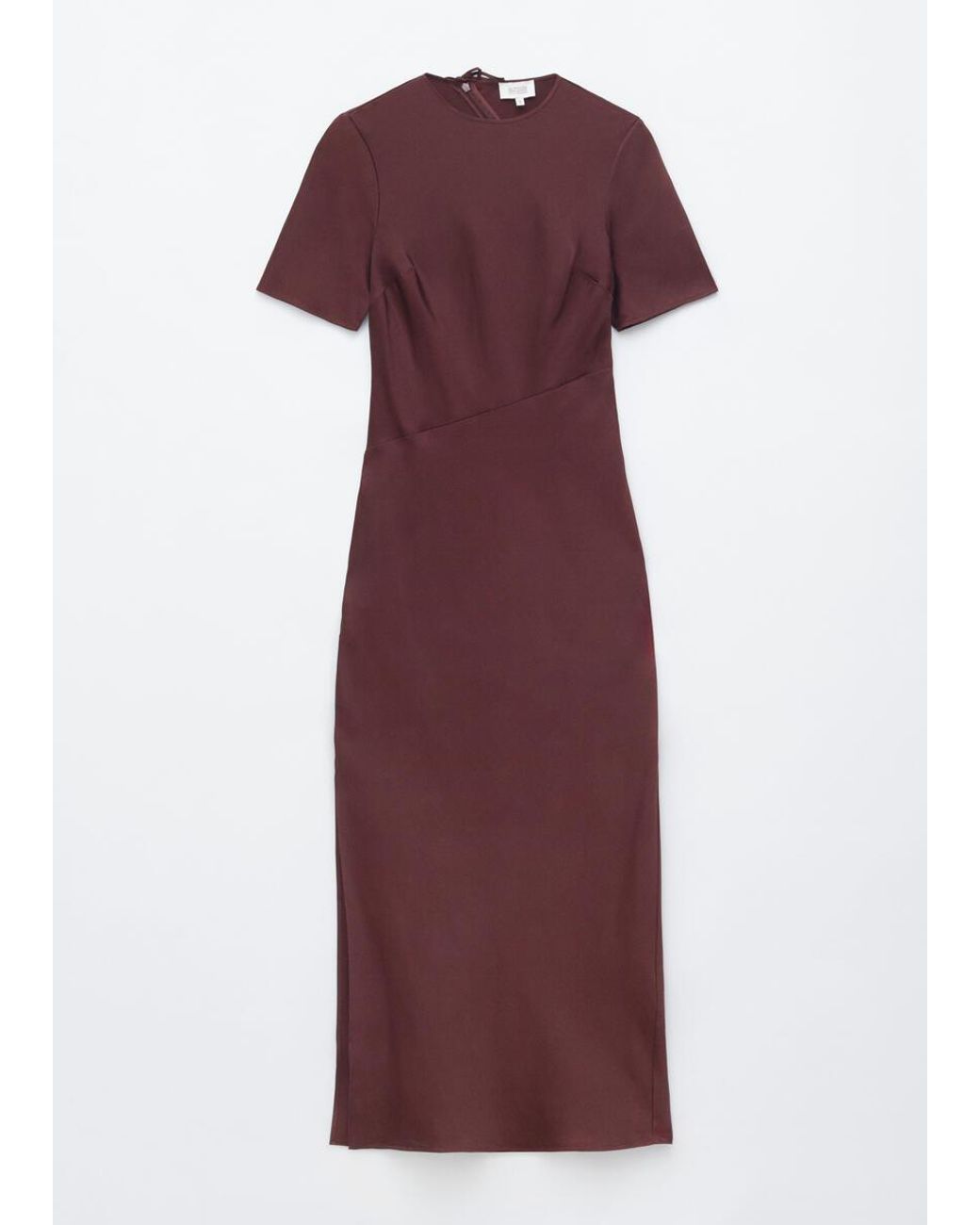 & Other Stories Brown Short-Sleeve Long Dress