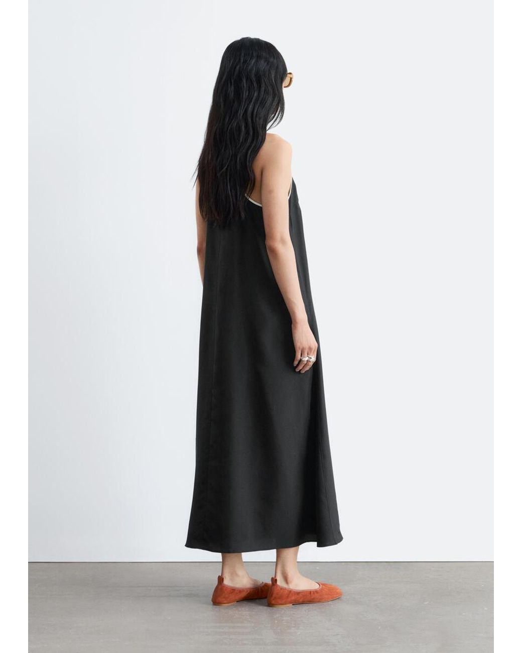 & Other Stories White Silk Strap Dress