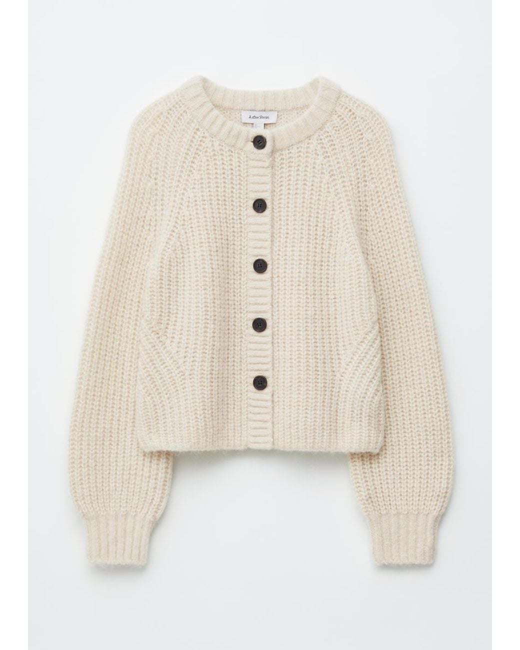 & Other Stories White Balloon-Sleeve Cardigan