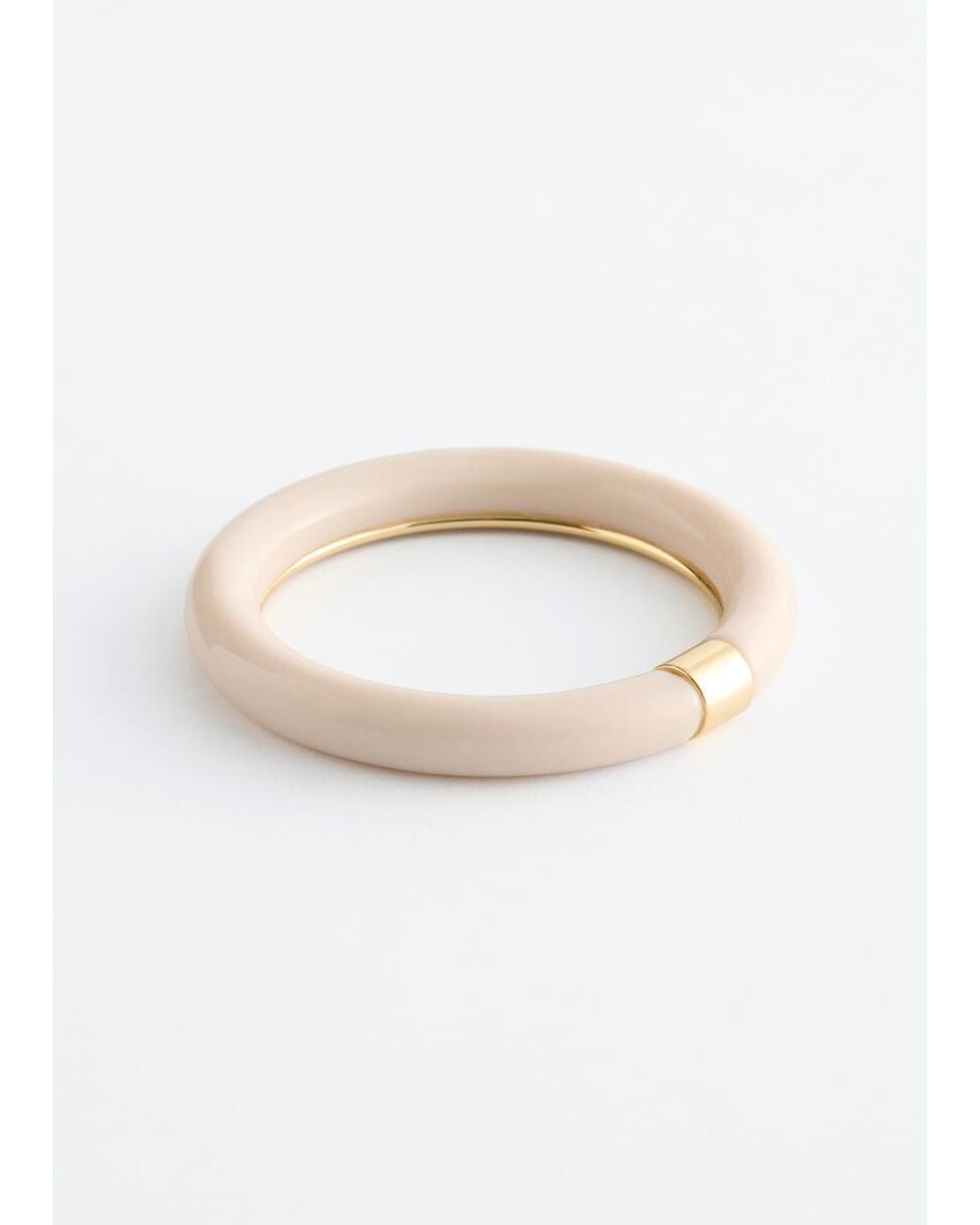 & Other Stories White Contrast Metal Resin Bangle