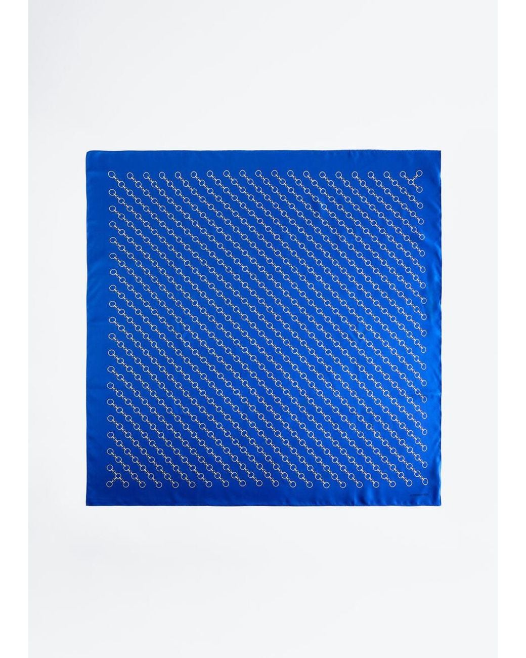 & Other Stories Blue Printed Silk Scarf