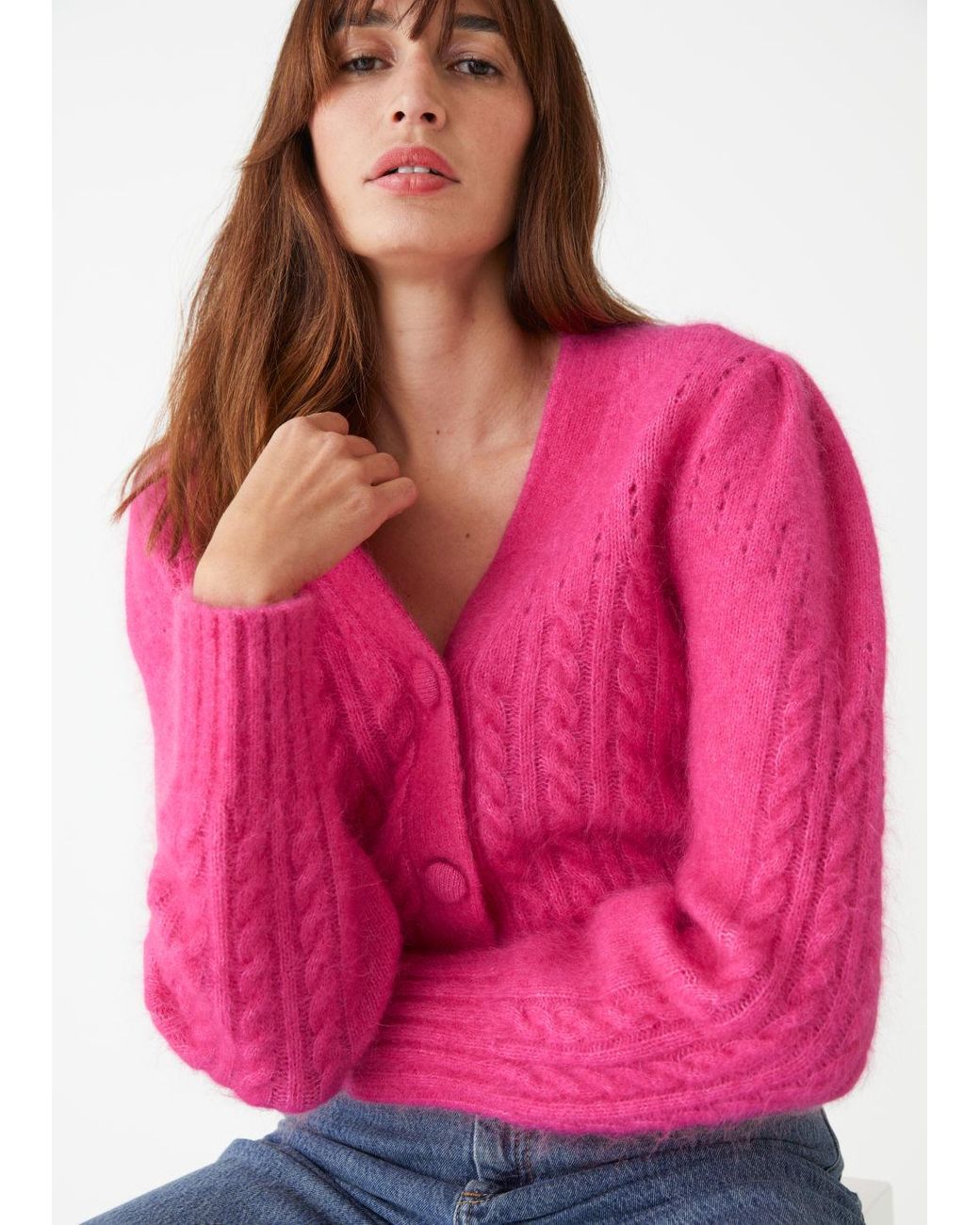 & other stories pink cardigan
