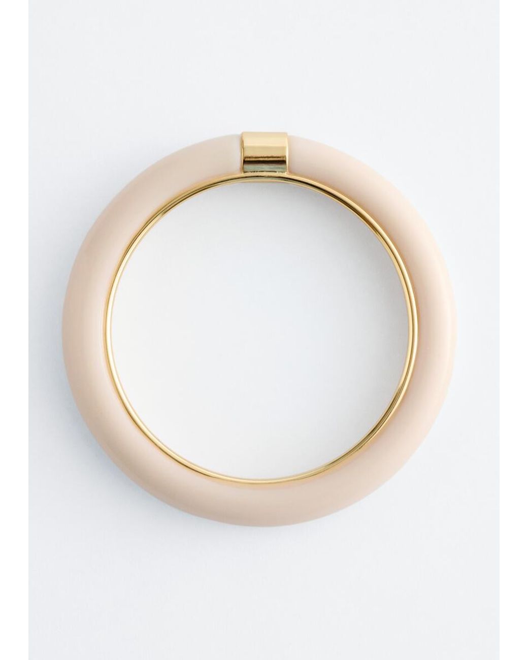 & Other Stories White Contrast Metal Resin Bangle