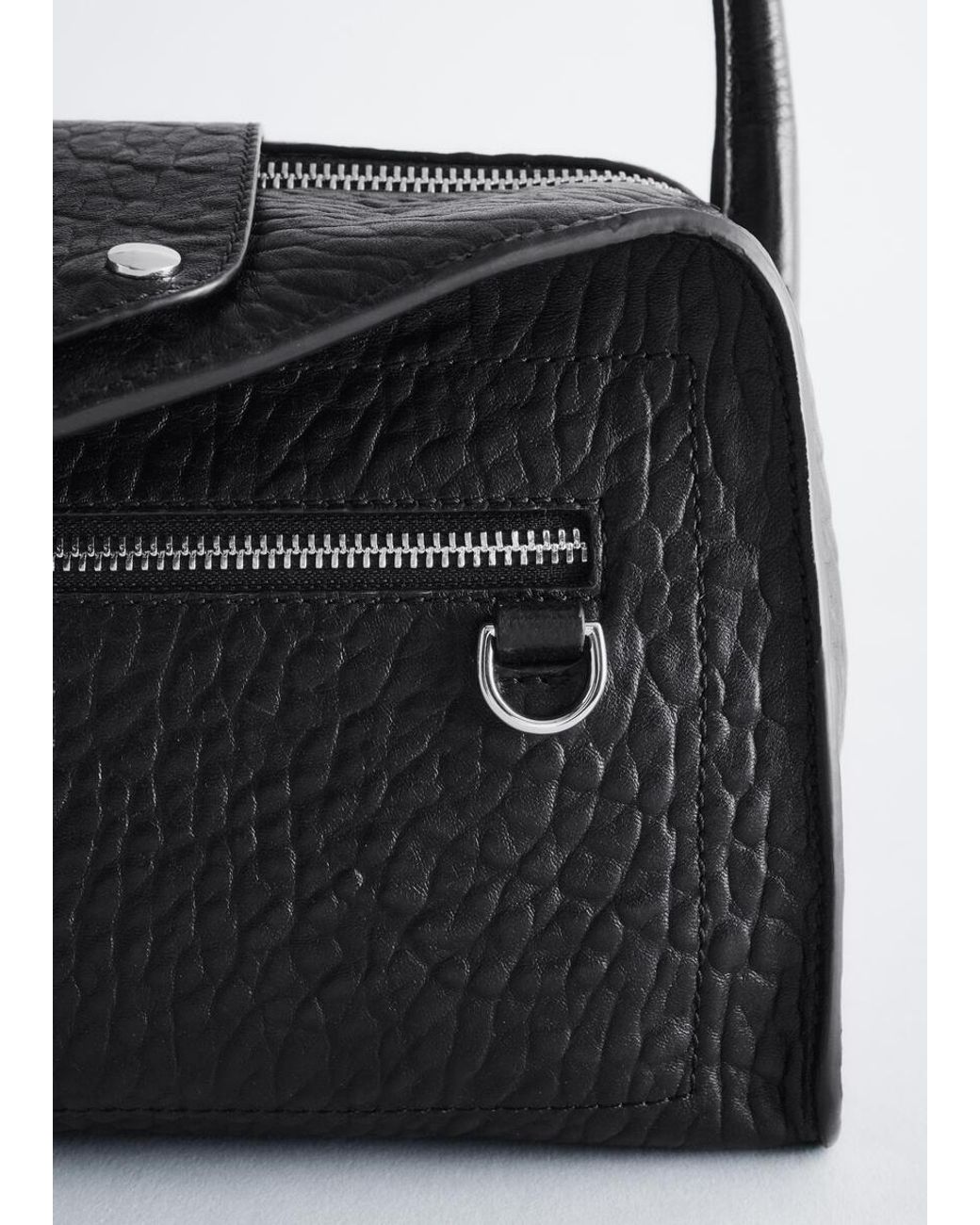 & Other Stories Black Curved Leather Bag