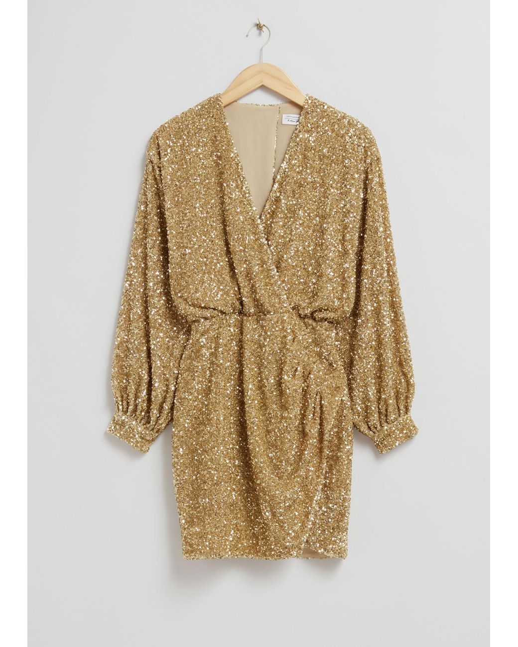 Other Stories Wrap effect Sequin Mini Dress in Grey Lyst Canada