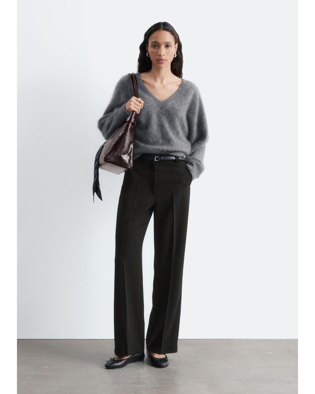 & Other Stories Black Straight Press-Crease Trousers
