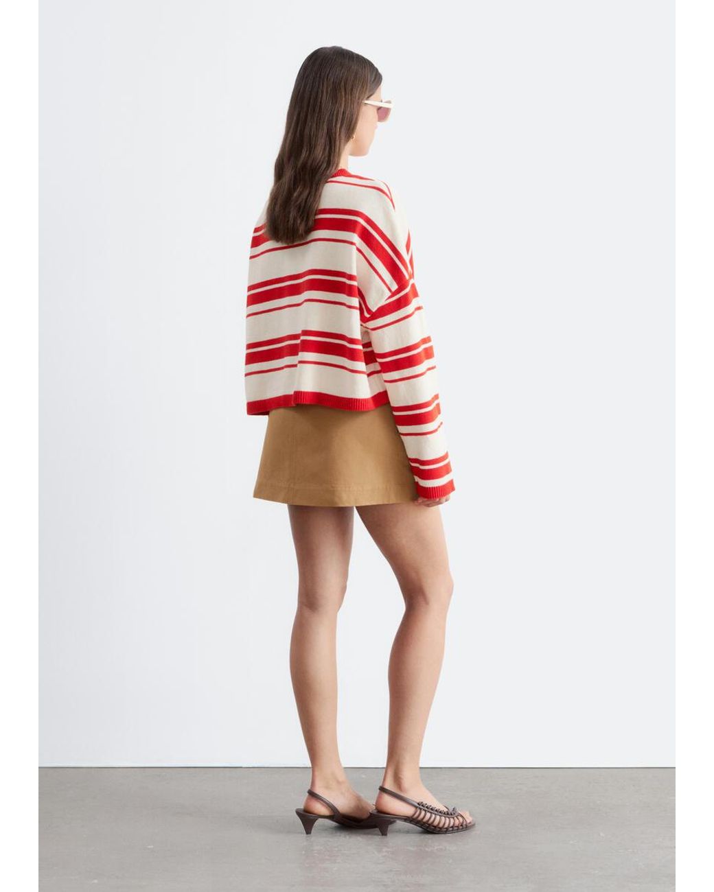 & Other Stories Red Cotton Jumper