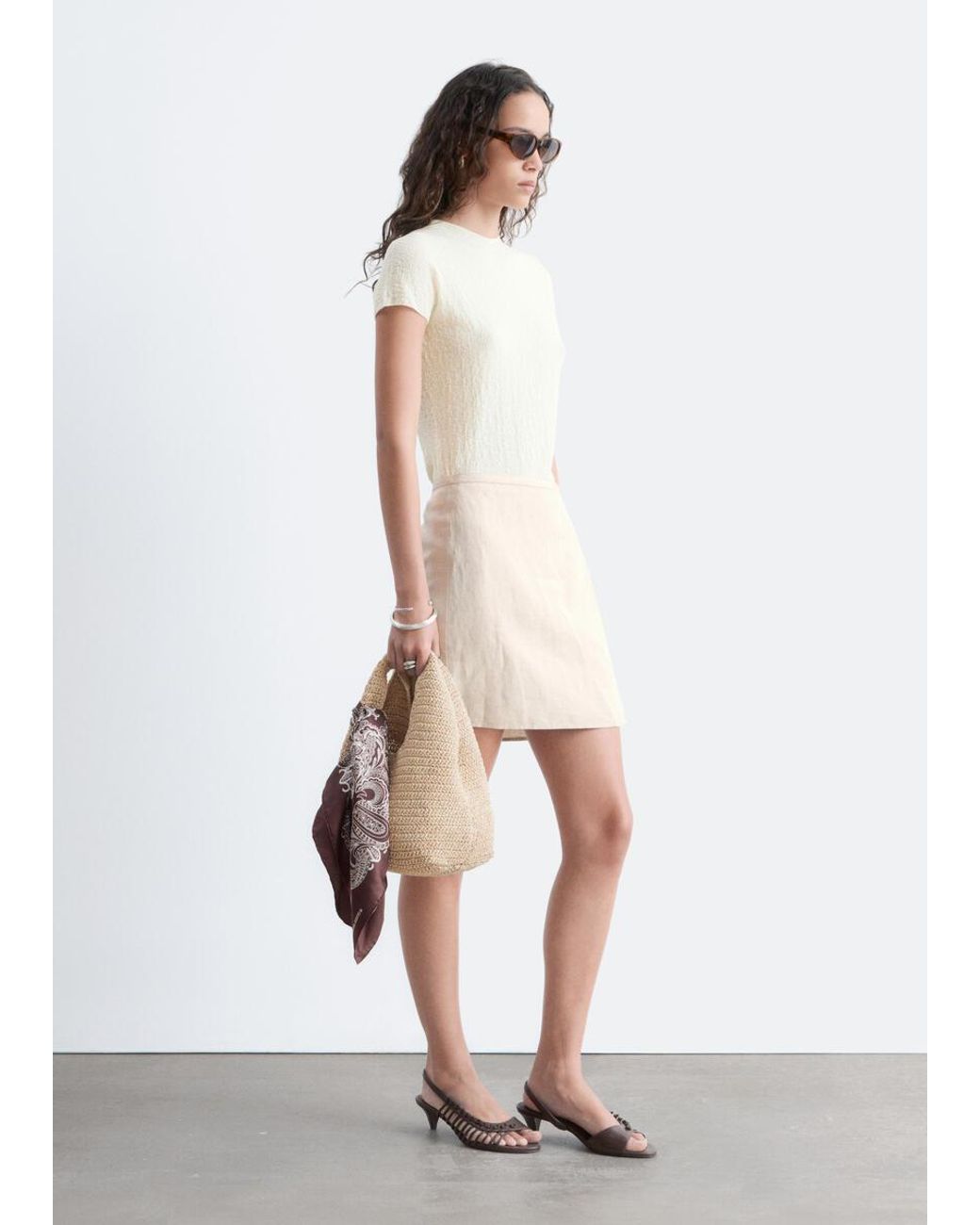 & Other Stories White Mock-Neck Top
