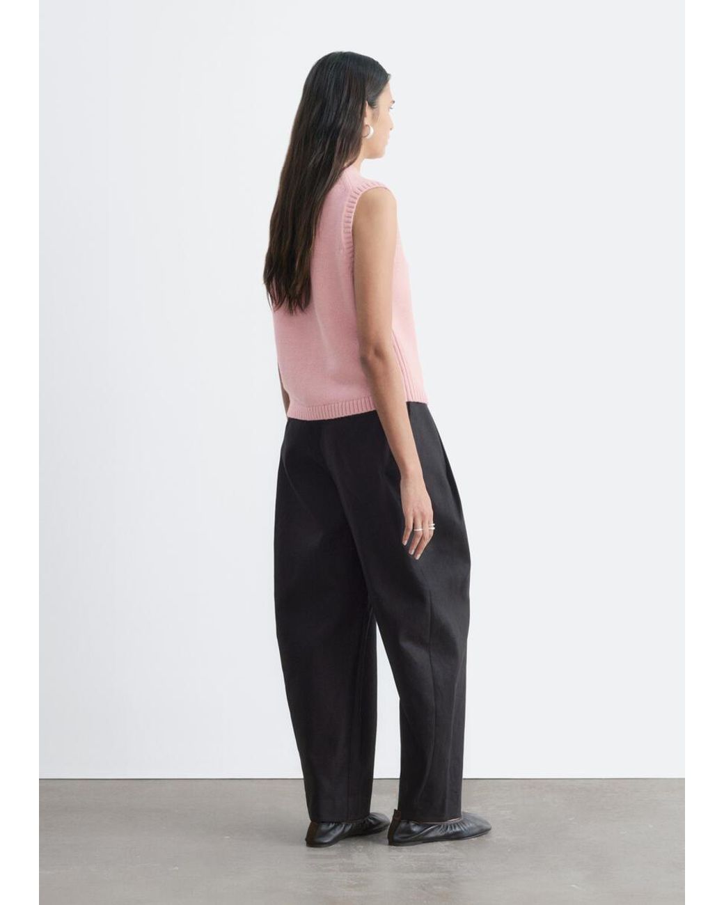 & Other Stories Pink Wool-Cotton Knitted Vest