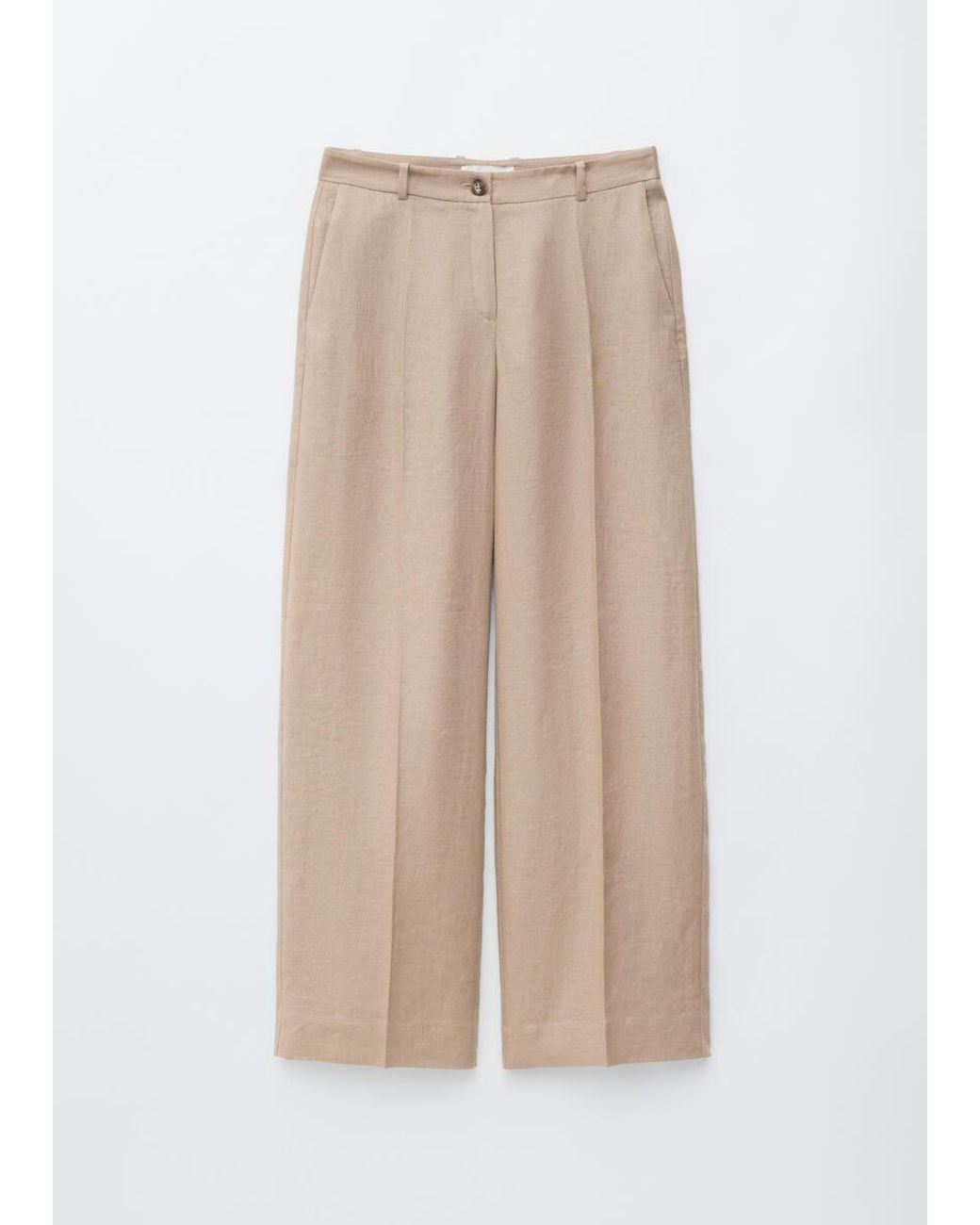 & Other Stories Natural Tailored Linen Trousers