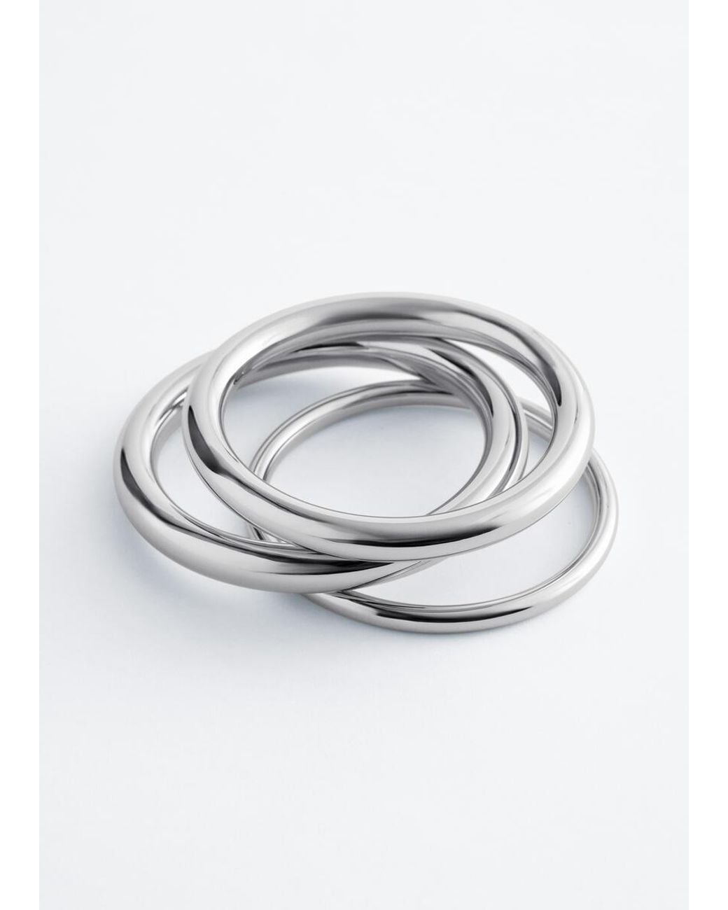 & Other Stories Gray Tubular Bangle Set