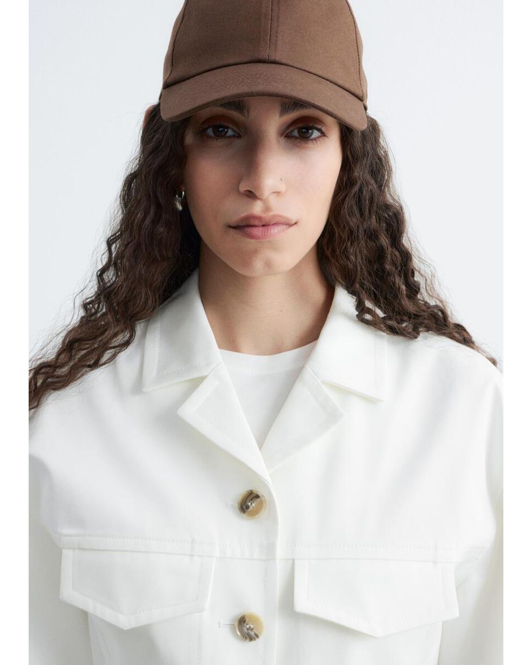 & Other Stories White Cotton-Linen Baseball Cap