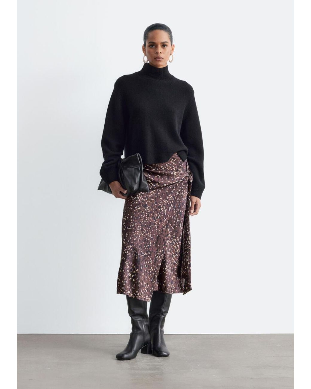 & Other Stories Blue Wool-Cashmere Mock Neck Jumper