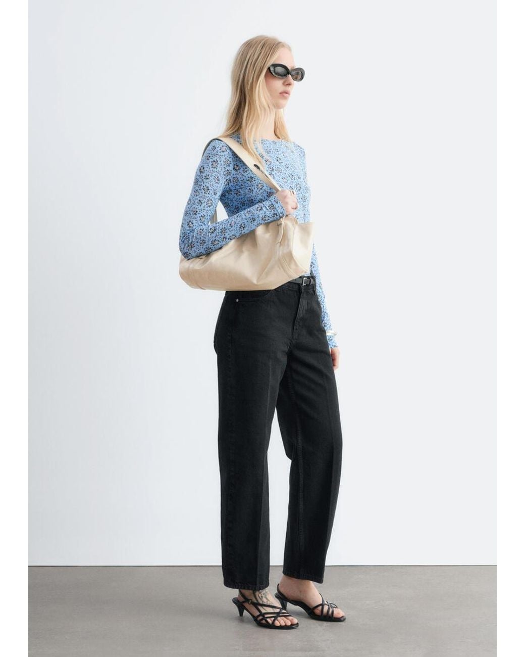& Other Stories Blue Long-Sleeve Jersey Top