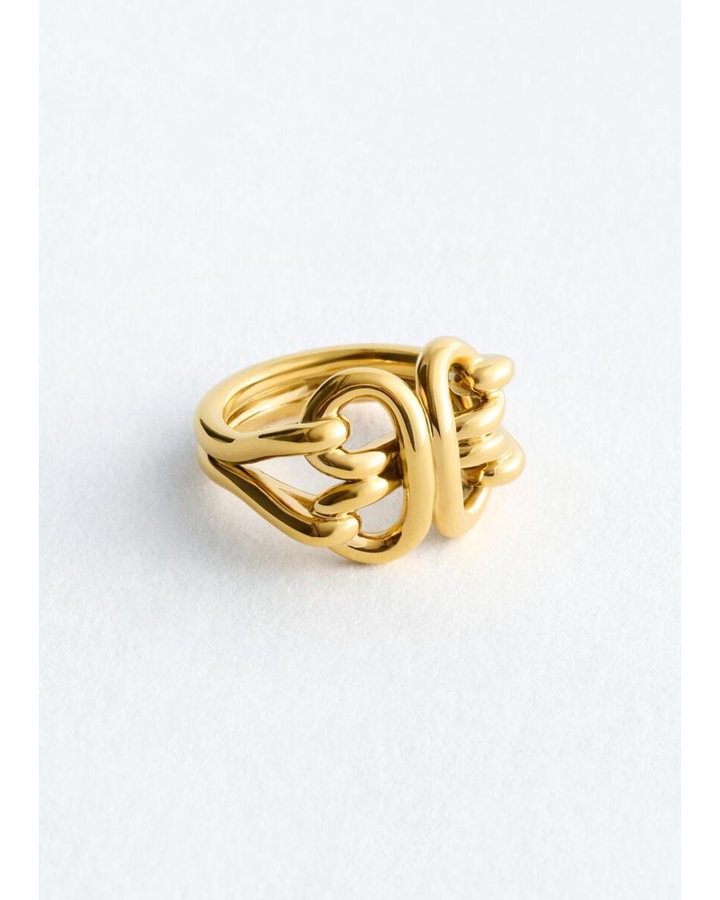 & Other Stories White Interlocking Loop Ring