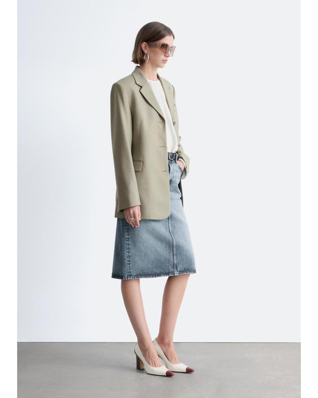 & Other Stories White Tapered Blazer
