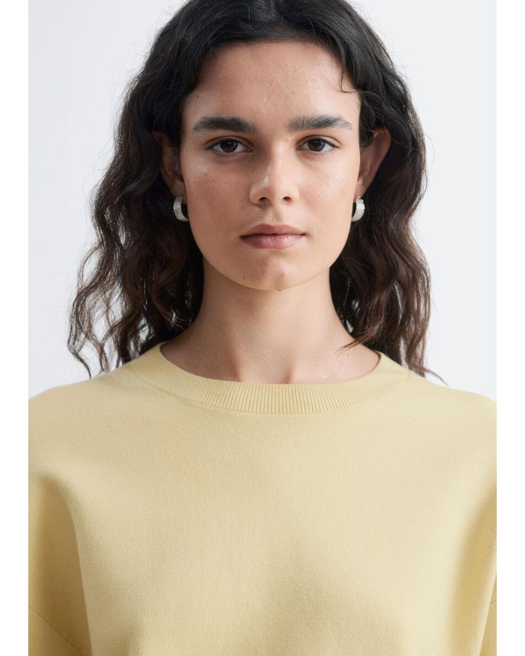 & Other Stories Blue Rib-Trim Knitted Jumper