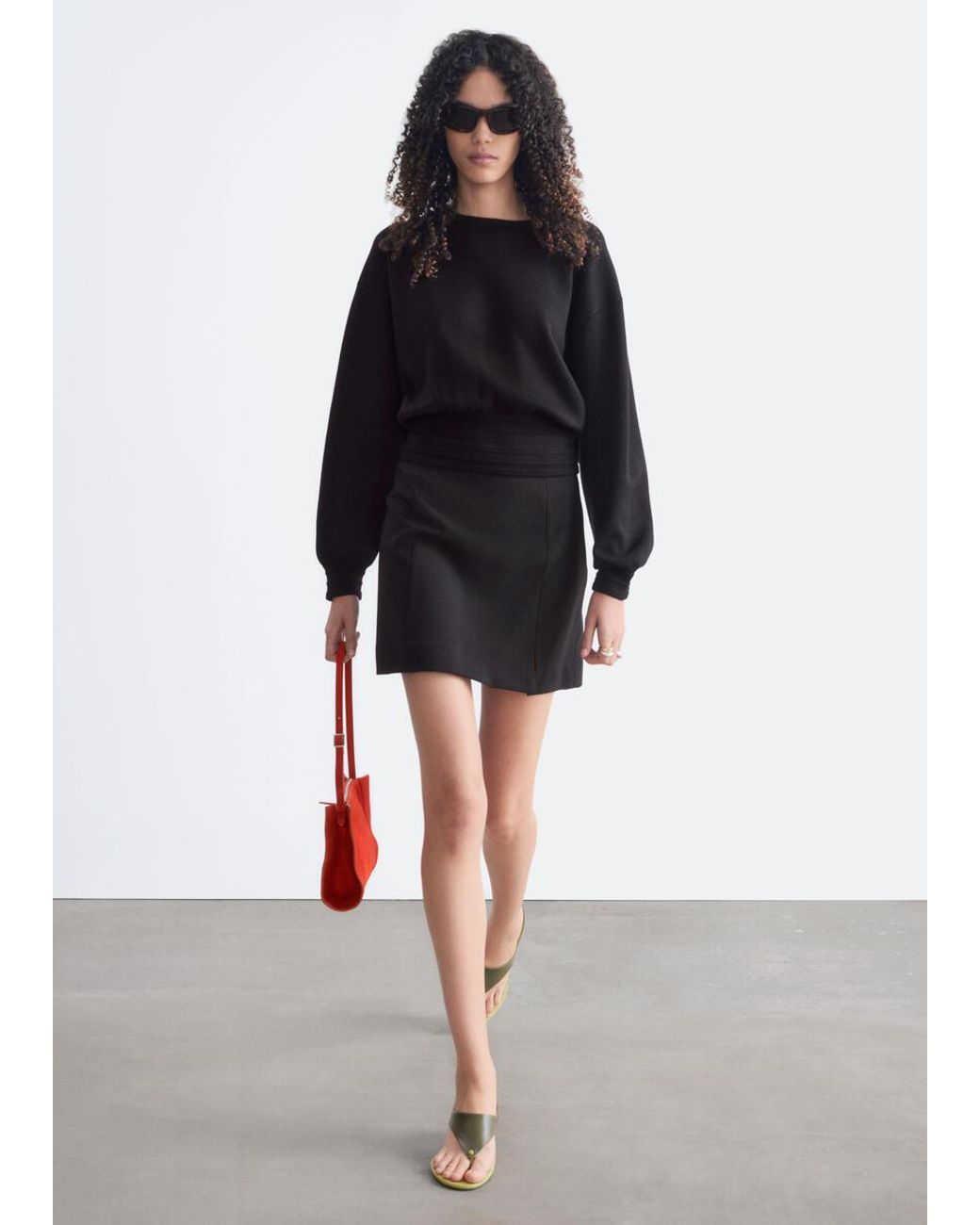 & Other Stories Blue Rib-Trim Knitted Jumper