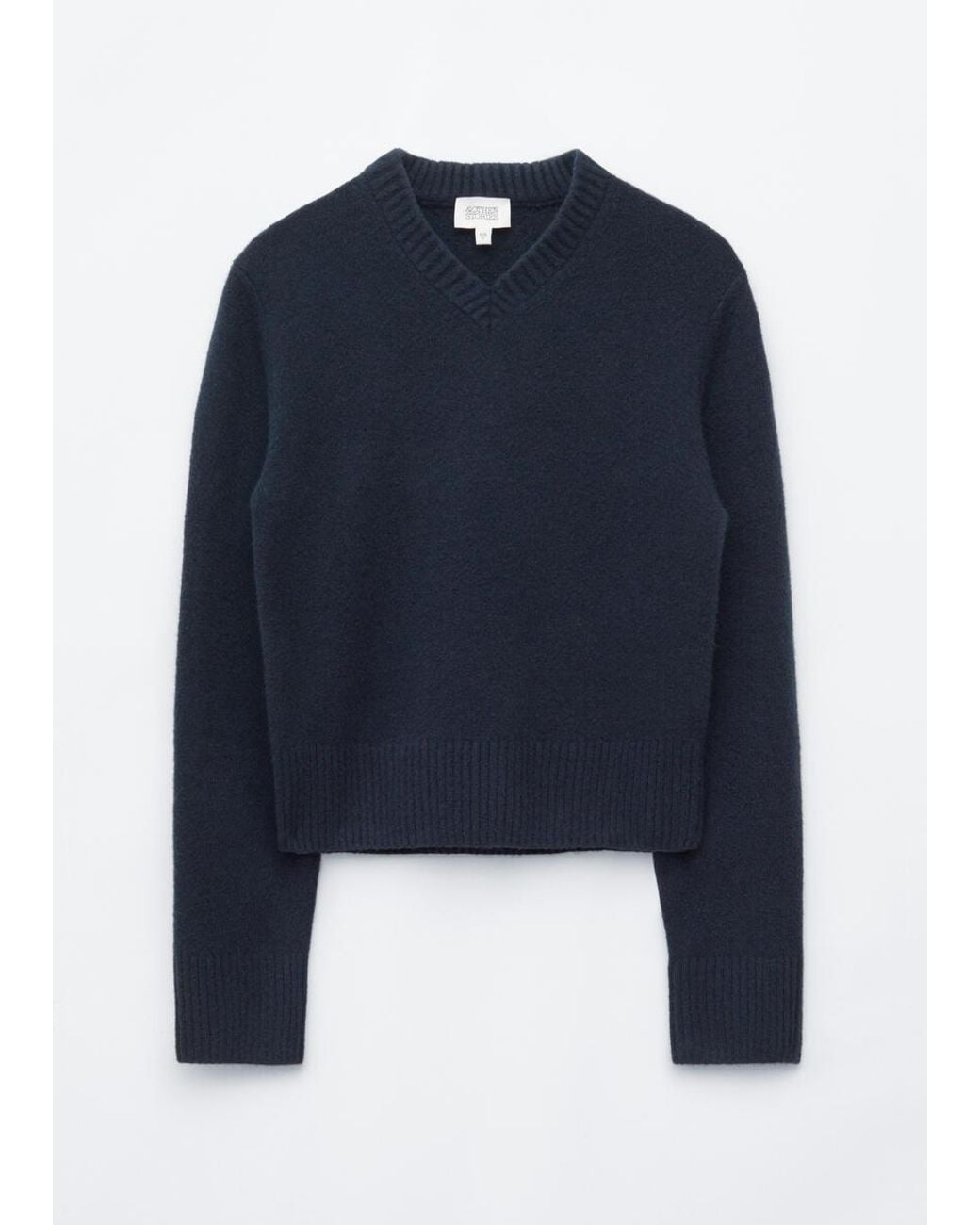 & Other Stories Blue V-Neck Jumper