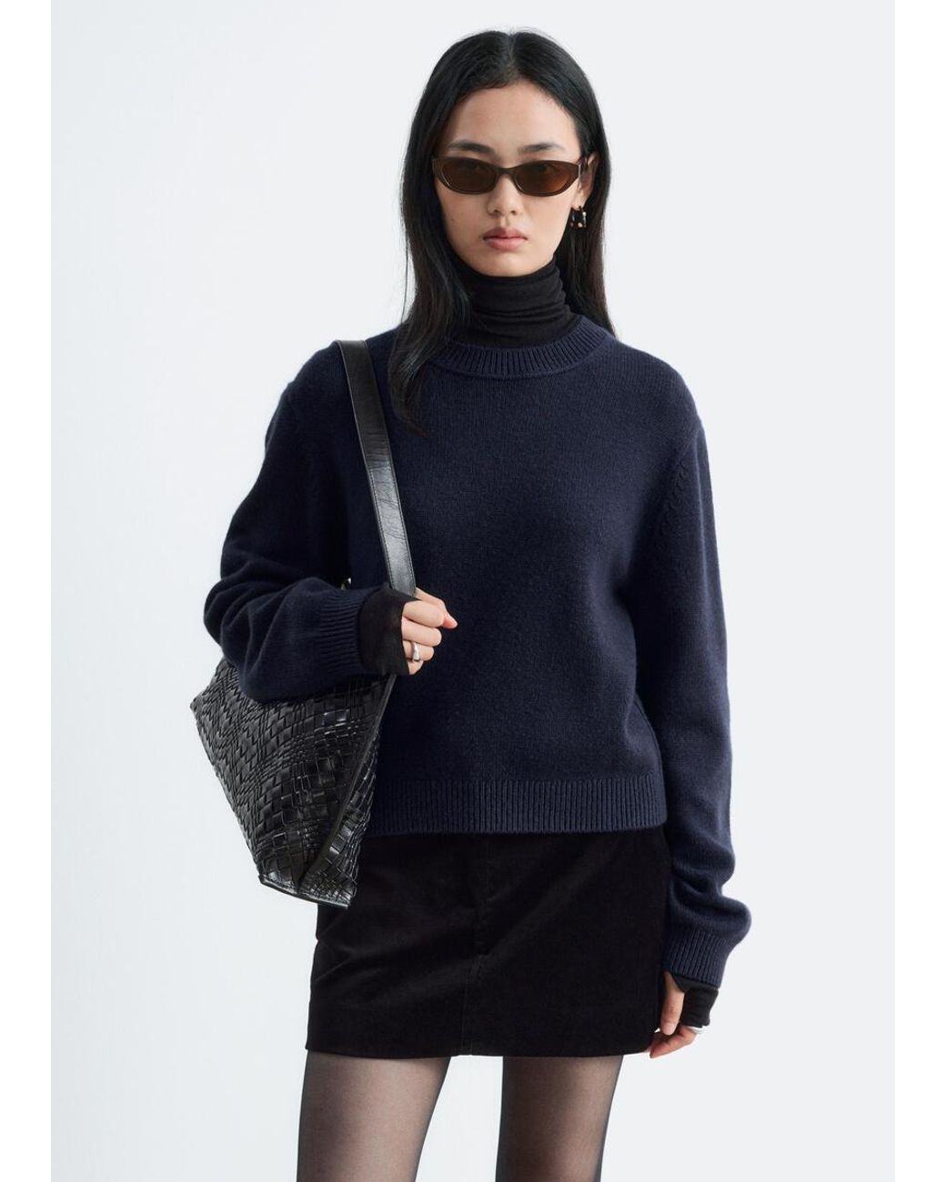 & Other Stories Blue Cashmere-Blend Jumper
