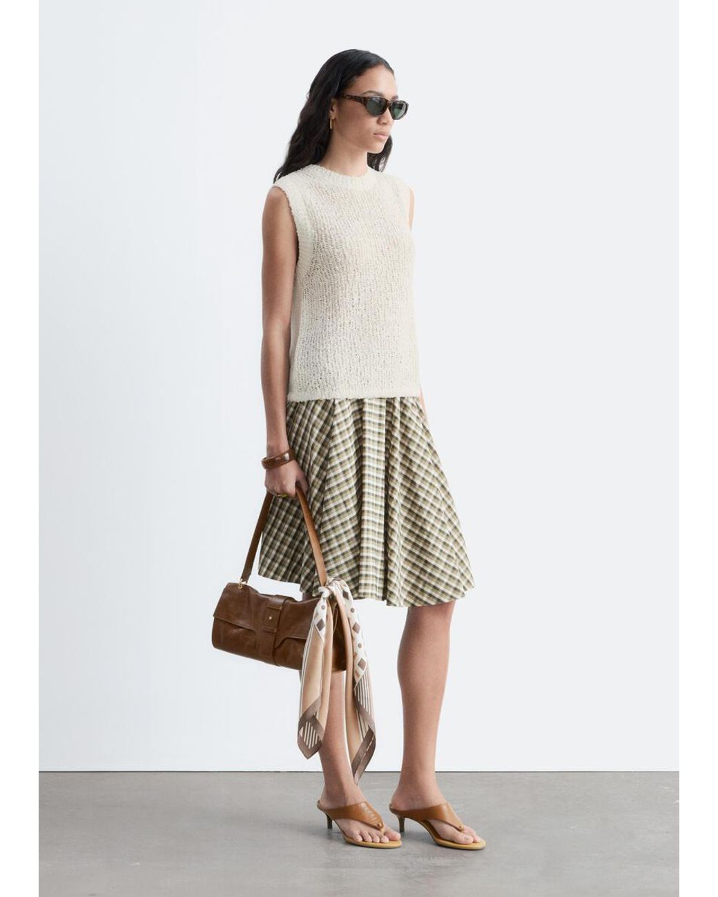 & Other Stories White Silk-Cotton Vest Top
