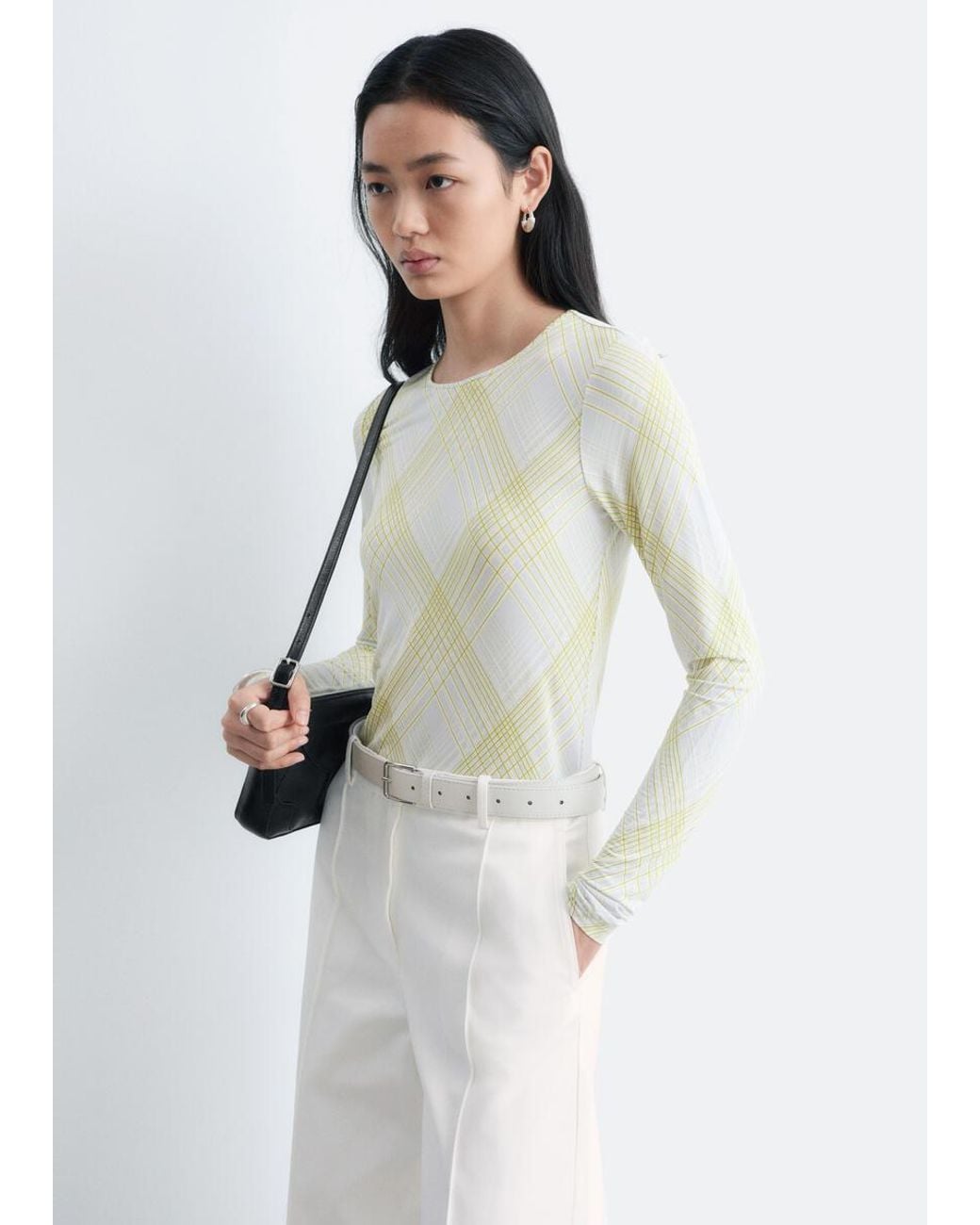 & Other Stories White Long-Sleeve Jersey Top