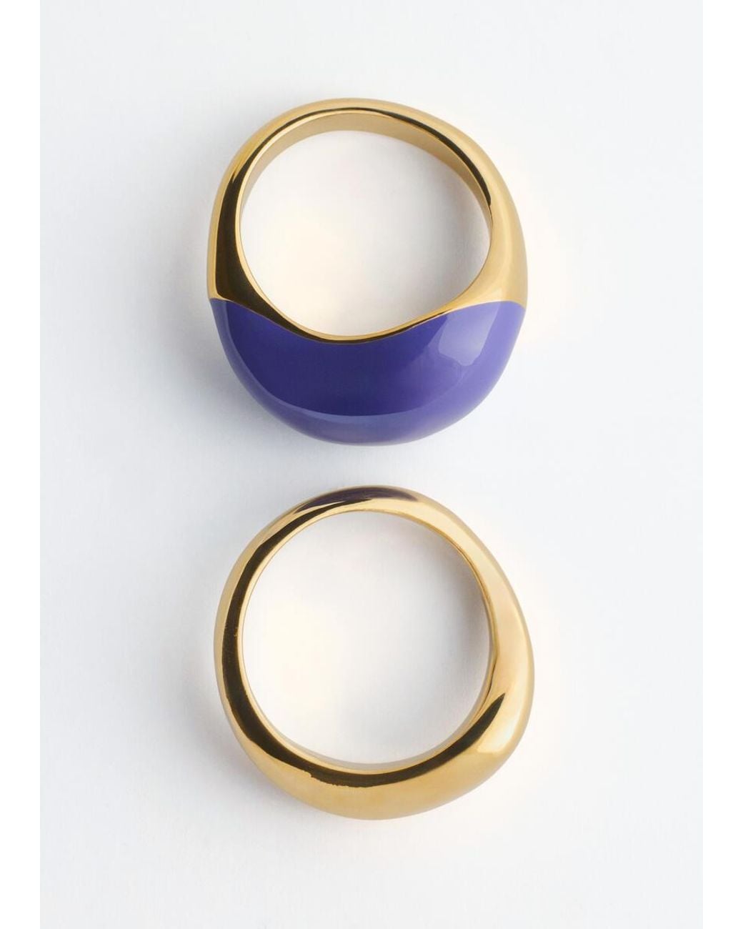 & Other Stories White Sculptural 2-Pack Ring Set