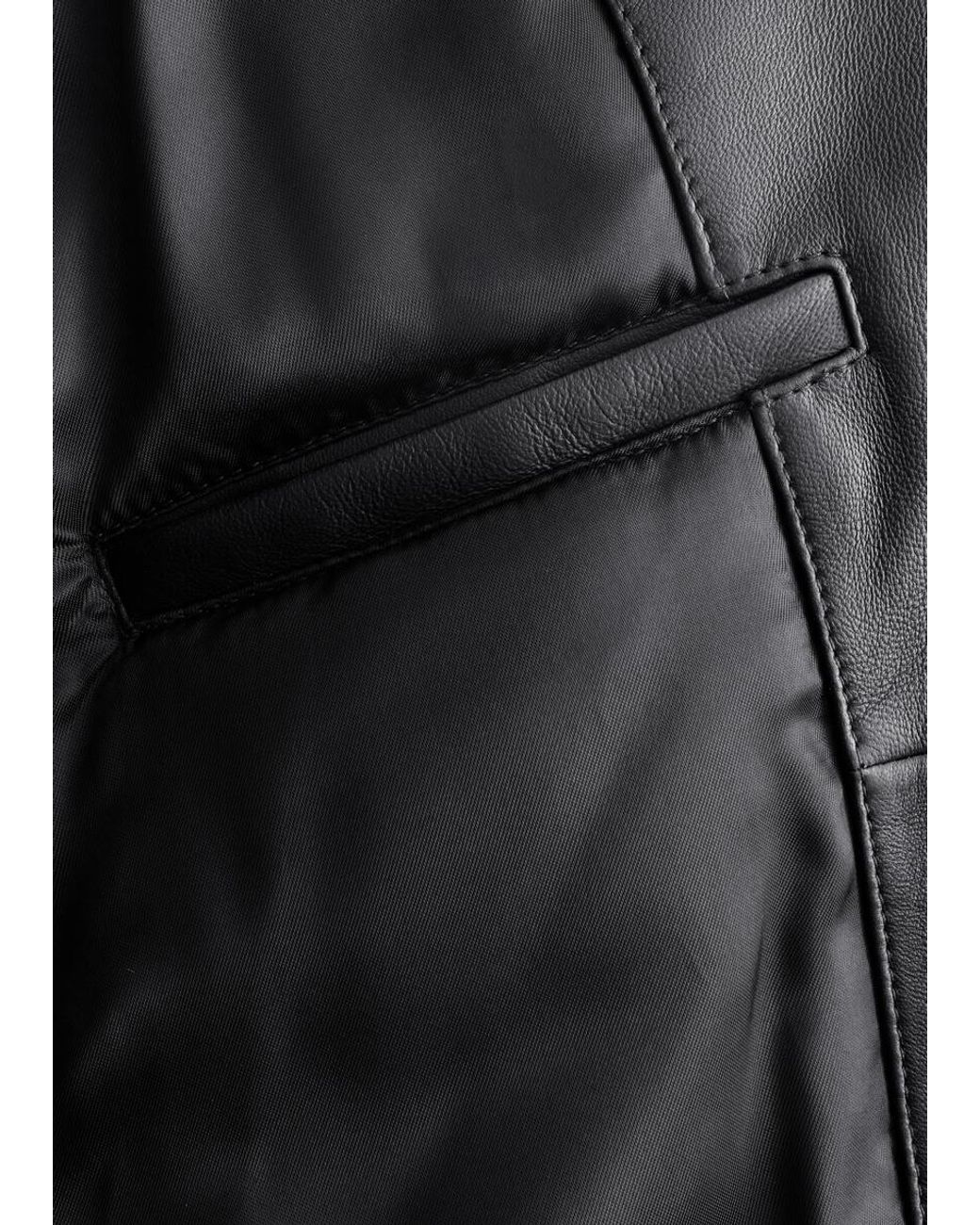 & Other Stories White Cropped Leather Bomber Jacket