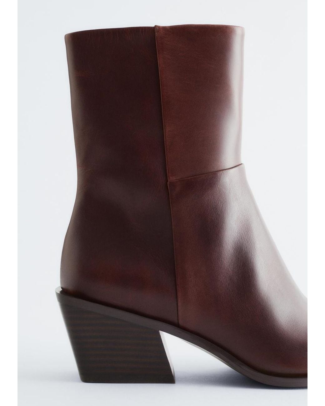& Other Stories Black Sleek Leather Cowboy Boots