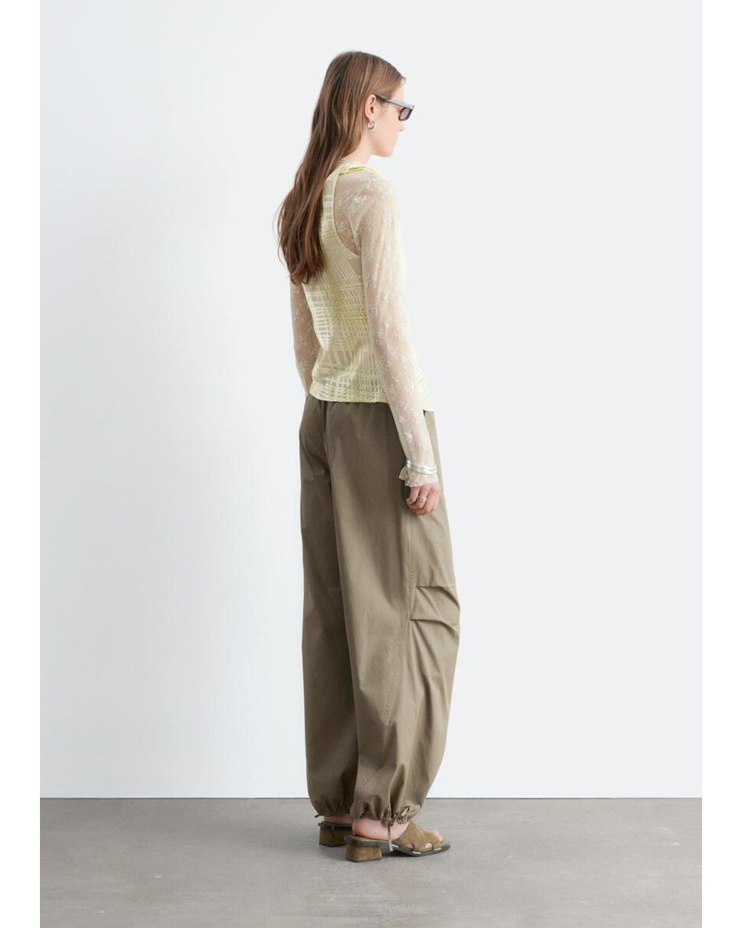 & Other Stories Green Parachute Trousers