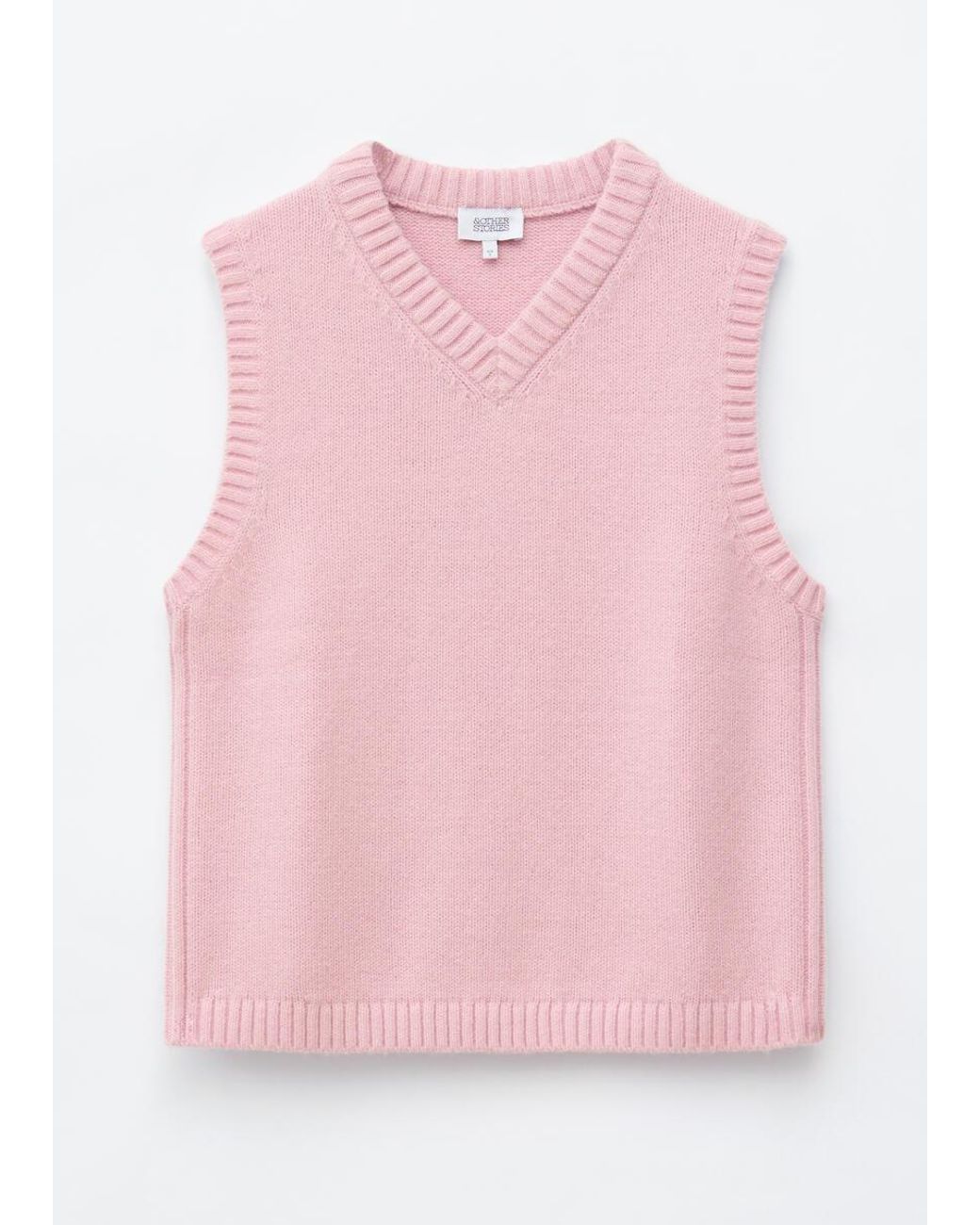 & Other Stories Pink Wool-Cotton Knitted Vest