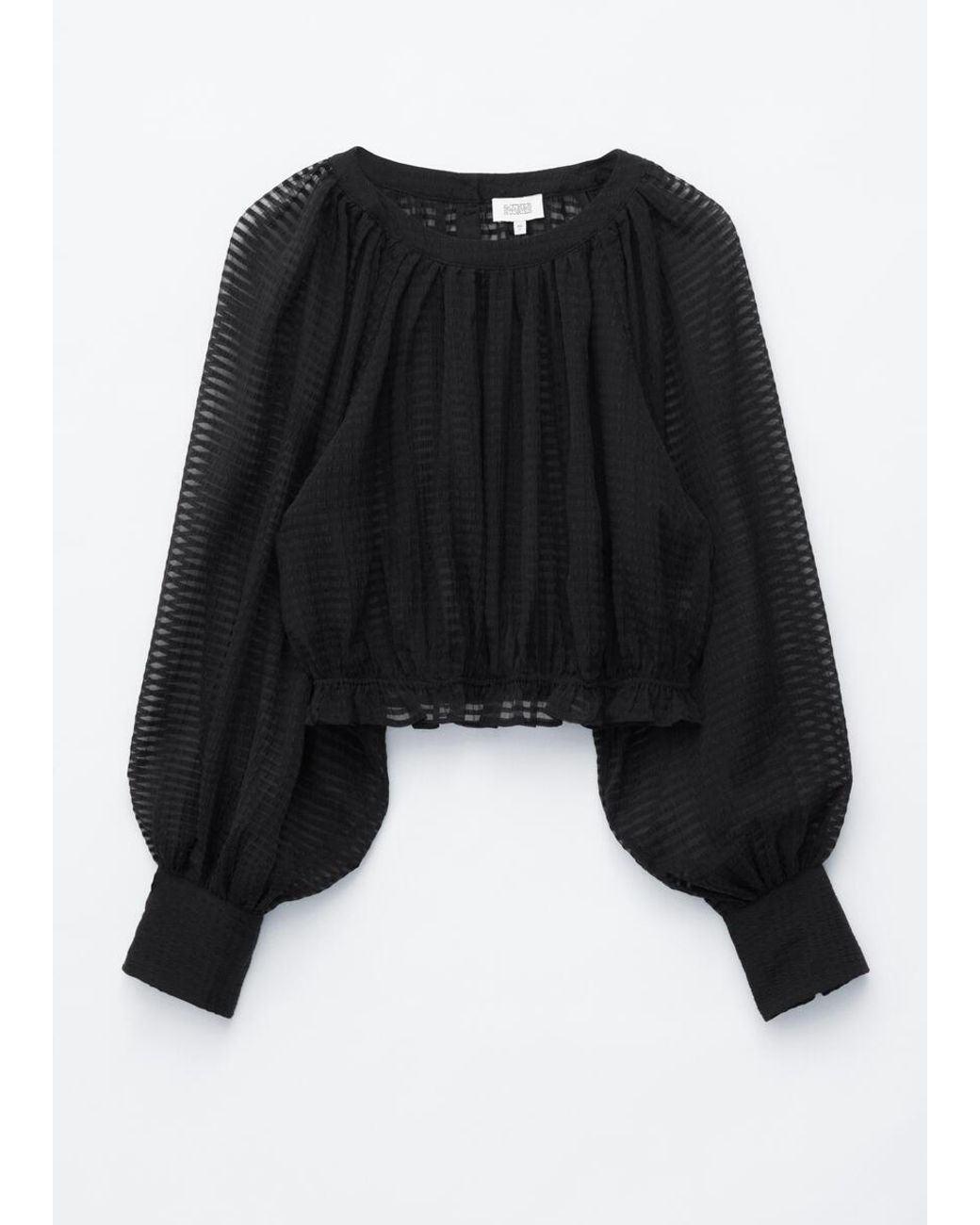& Other Stories Blue Gathered Crepe Blouse