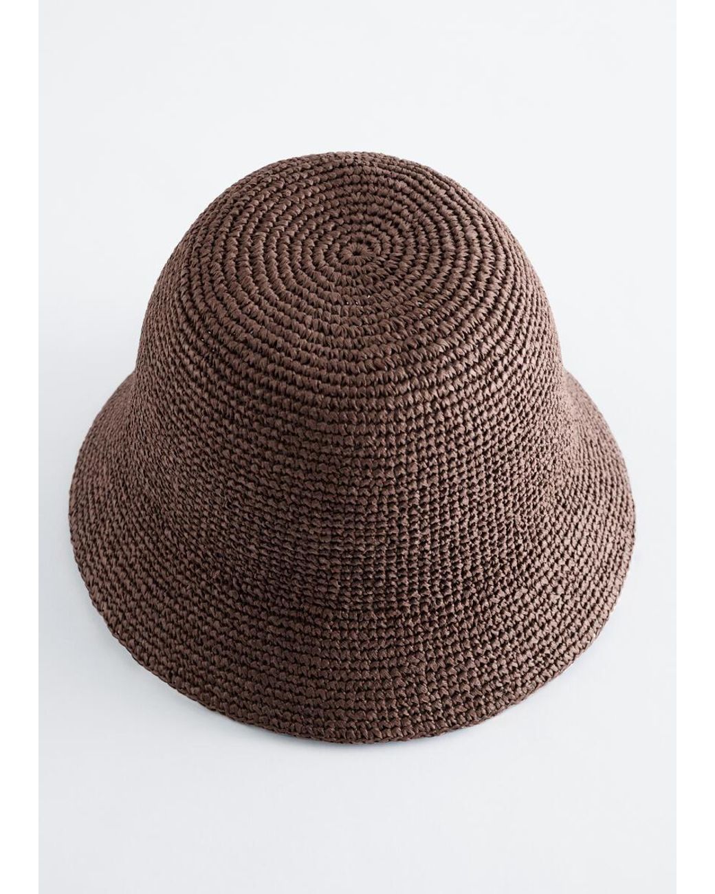 & Other Stories Brown Woven Straw Bucket Hat