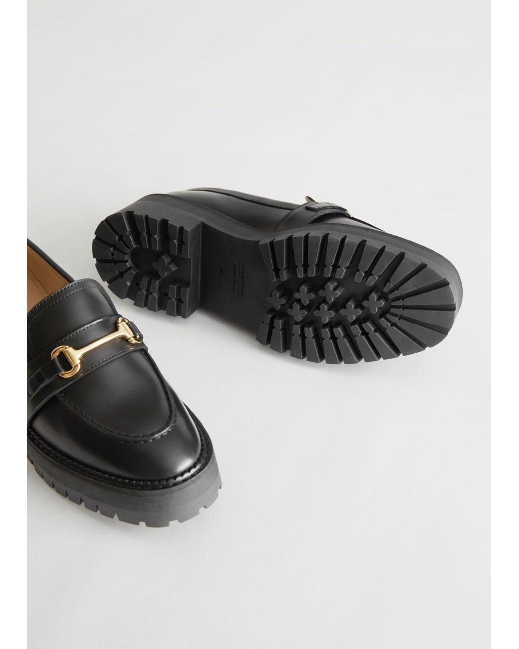 cabriolet Blind tillid Asien & Other Stories Buckled Chunky Leather Loafers in Black | Lyst