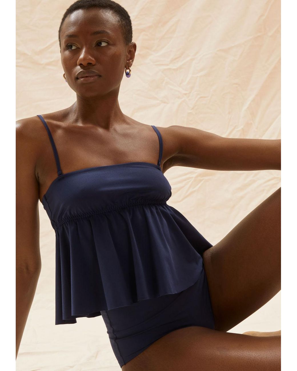 & Other Stories Ruffle Tankini Top in Blue | Lyst