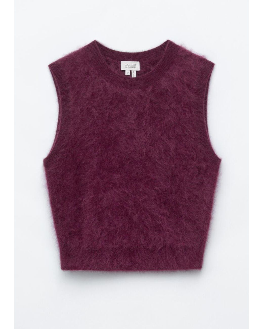 & Other Stories Purple Brushed Cashmere Vest