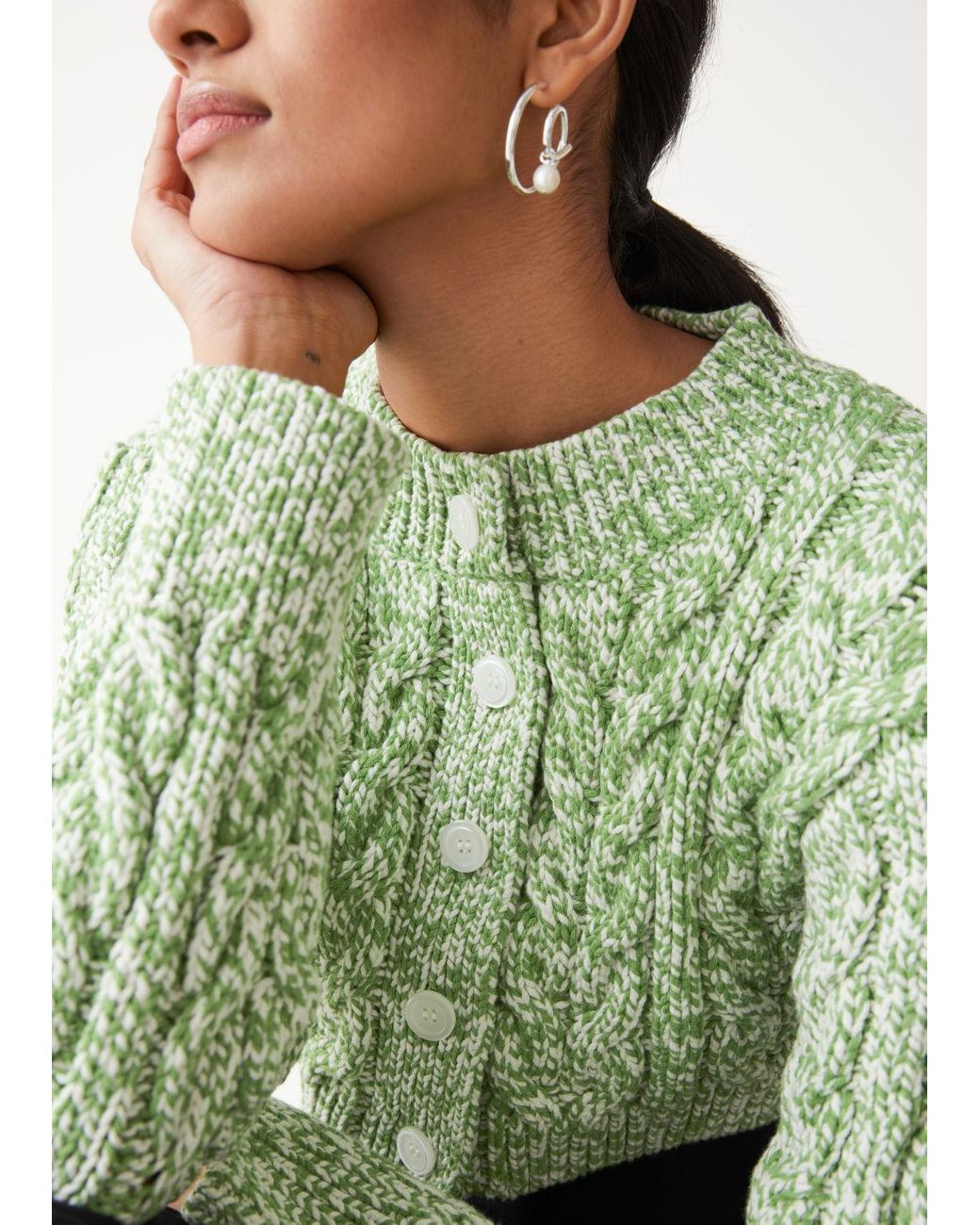 and other stories cable knit cardigan