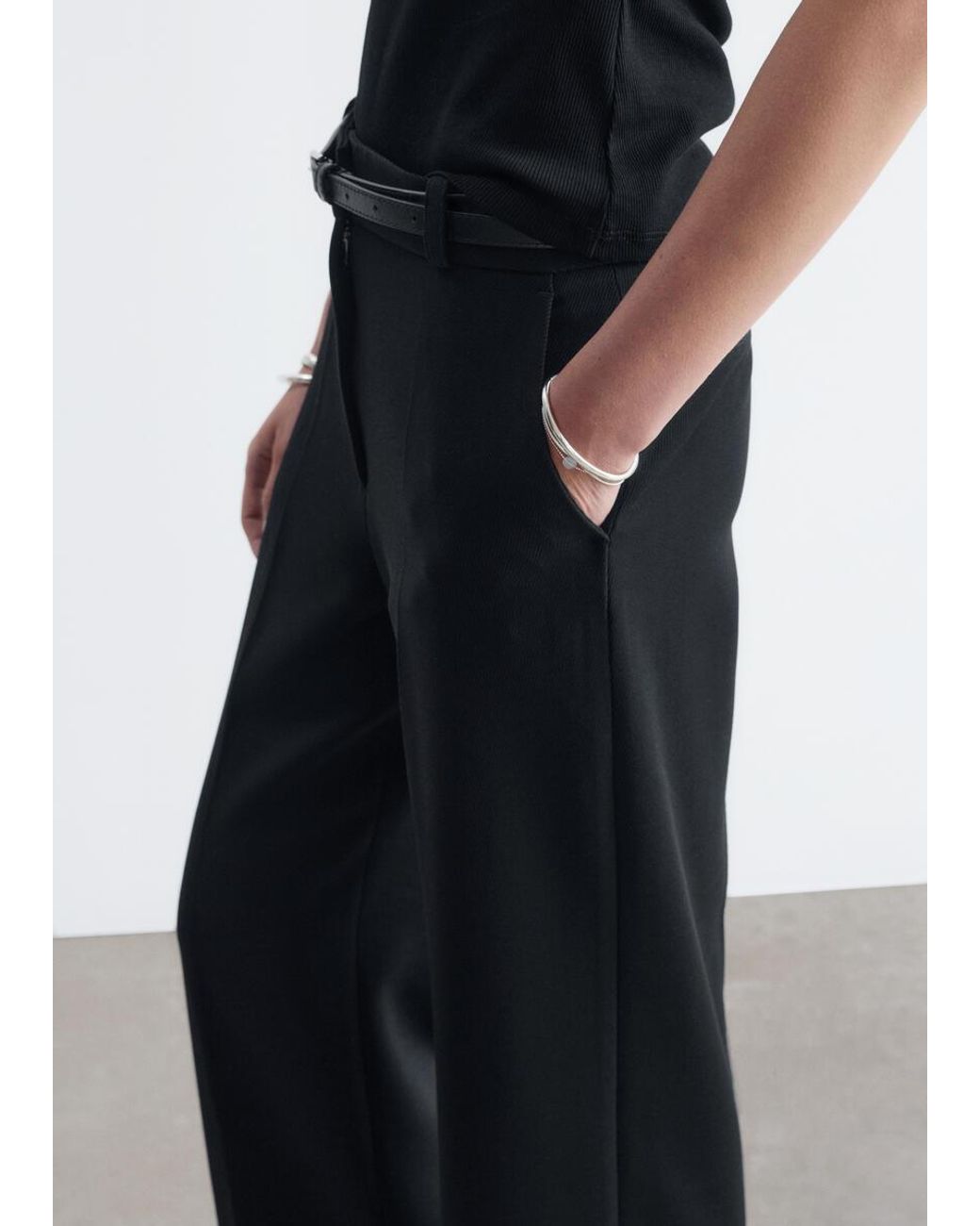 & Other Stories White Tailored Press Crease Trousers