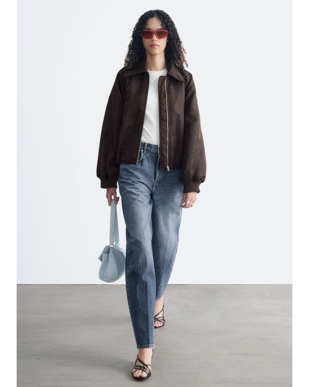 & Other Stories White Collared Bomber Jacket