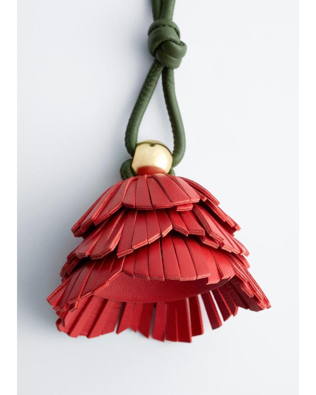 Ring Shape Red & Other Stories Leather Flower Key Ring in Red | Lyst