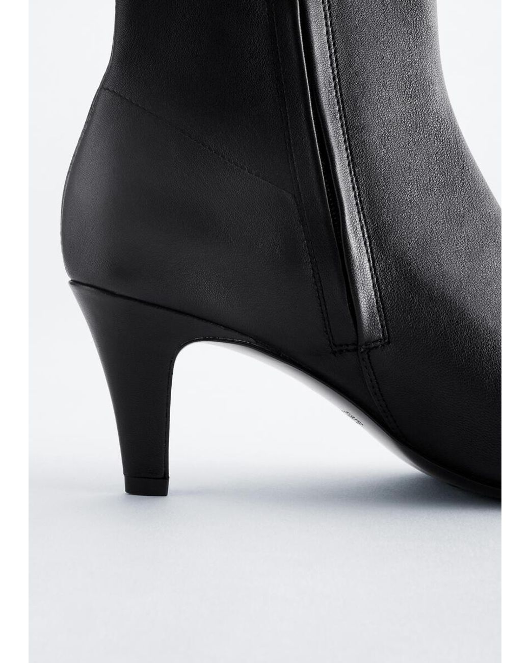 & Other Stories White Pointed Toe Leather Ankle Boots