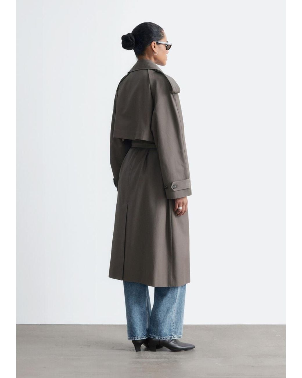 & Other Stories Gray Relaxed Trench Coat